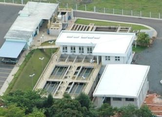 Foto aérea da Estação de Tratamento de Água do SAAEC